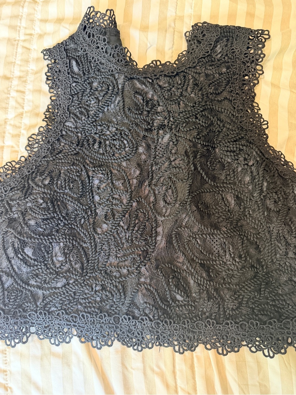 SHEIN Black Crochet Lace Tank Top